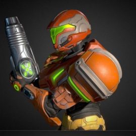 Spartan Samus Varia Orange 3D Model Free Download