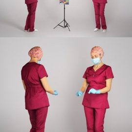 Surgical female doctor working 210 3D Model Free Download