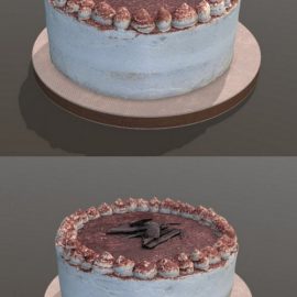 Tiramisu Cake 3D Model Free Download