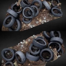 Tires car trash photoscan 02 3D Model Free Download