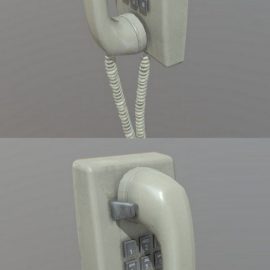 Vintage Mounted Phone 3D Model Free Download