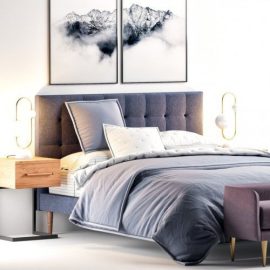 Westelm Grid-Tufted Upholstered Tapered Leg Bed Free Download