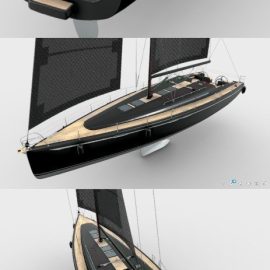 Yacht Black 3D model Free Download