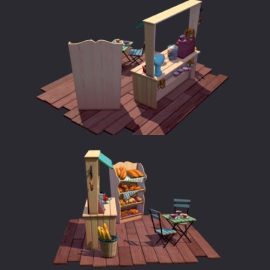 Bakery Stall 3d model Free Download