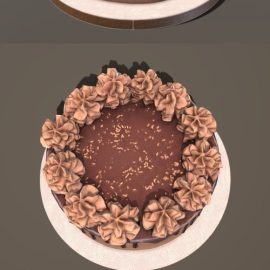 Chocolate Gateau 3d model Free Download