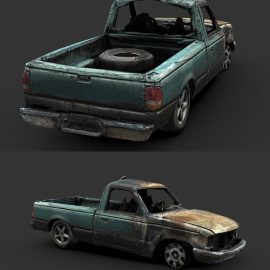 Destroyed Pickup Truck Free Download