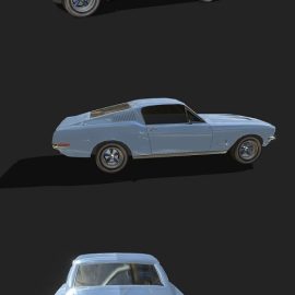 Ford Mustang 1968 Low Poly Free Download