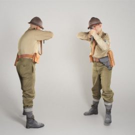 French partisan with gun 269 VR / AR / low-poly 3d model Free Download