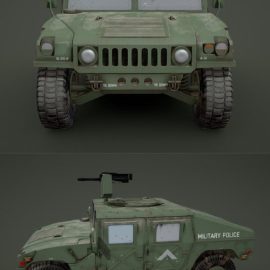 Humvee military police gulf war 3d model Free Download