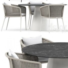 Knot armchair and cone ii dining table round 140 by janus Free Download