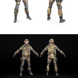 Soldier in Bundeswehr military uniform 11 VR / AR / low-poly 3d model Free Download