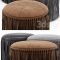 Wisteria Suede Boho Round Ottoman 3D model Free Download