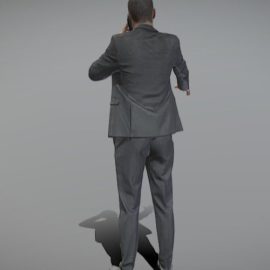 Young man in black suit talking on phone 257 3d model Free Download