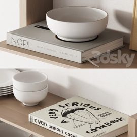 162 kitchen decor set accessories 05 dishes and books 01 Free Download