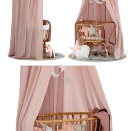 Childhome Rattan Cradle with Linen Canopy Free Download Free Download