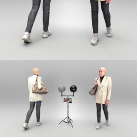 Walking woman with handbag 350 VR / AR / low-poly 3d model Free Download