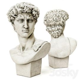 Bust of David Sculpture Michelangelo | Vray+Corona Free Download