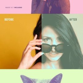 Lines Halftone Photo Effect Free Download