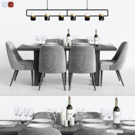 Modern Dinning Set 1 | Vray+Corona Free Download