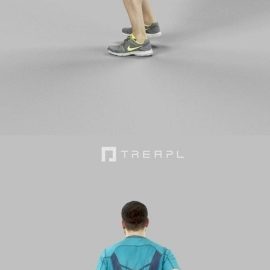 Portrait Sportswear Casual Man in Shorts Running Jogging VR / AR / low-poly 3d model Free Download