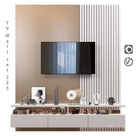 TV Wall Set 225 | Vray+Corona Free Download