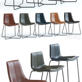 West Elm Slope Leather Chairs | Vray Free Download