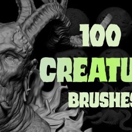 Artstation Zbrush + Blender 100 Creature Brush Mega Pack Free Download