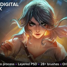 Artstation – Ciri Digital Package. Full process (26h10m), PSD, brushes, 3500×5000 image Free Download