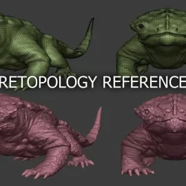 Blender – Retopology reference – Lizard creature Free Download