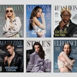 Fashion Magazine Cover Templates Set in Illustrato Free Download