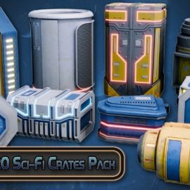 Blendermarket – Futuristic Sci-Fi Crates Collection Blender and Unreal Free Download