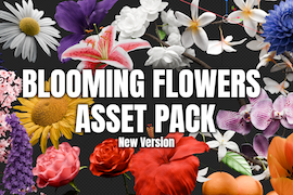 blendermarket – Blooming Flowers – Geo Nodes Curve Asset Pack Free Download